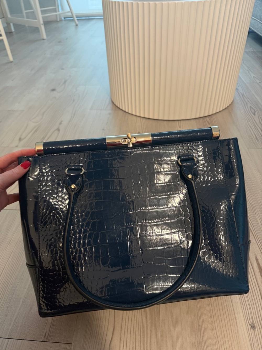 kate spade Knightsbridge Constance Blue Croc Bag